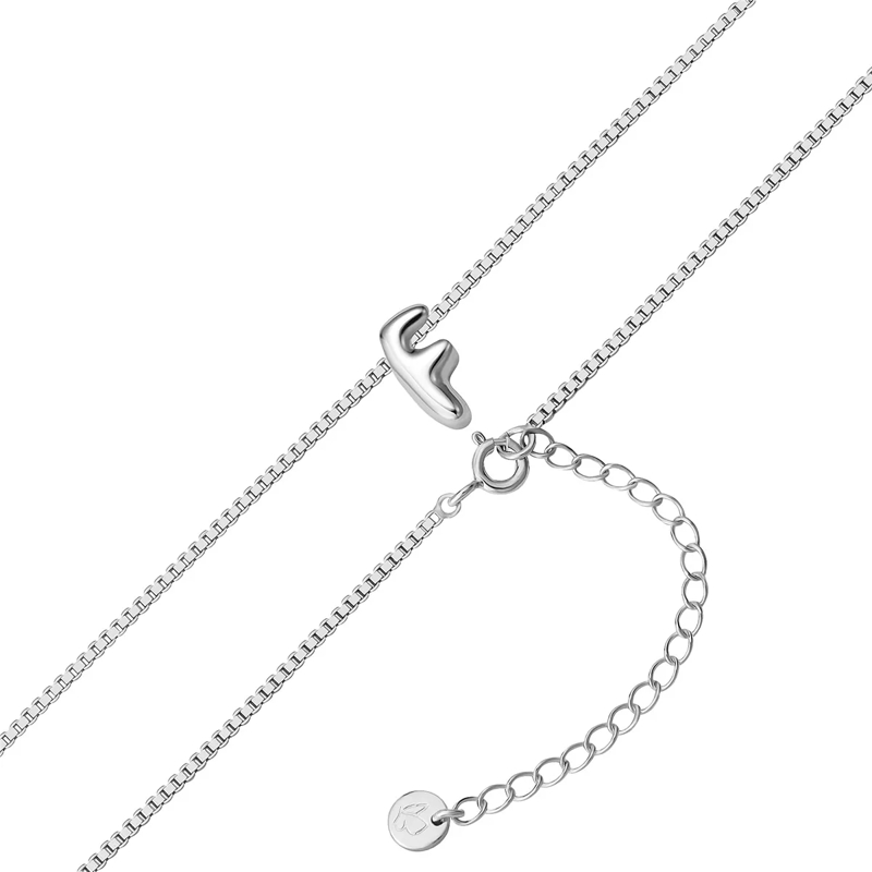 Glanzstücke München Mittellange Halskette Sterling Silber Halskette Buchstabe F silber(Image 3)