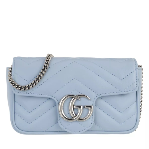Gucci GG Marmont Matelassé Leather Super Mini Bag Porcelain Blue Mini Tas