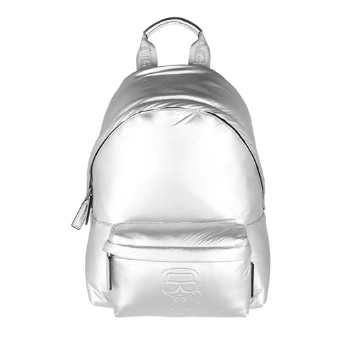 Karl Lagerfeld K/Ikonik Nylon Md Bp Metallic Silver Backpack