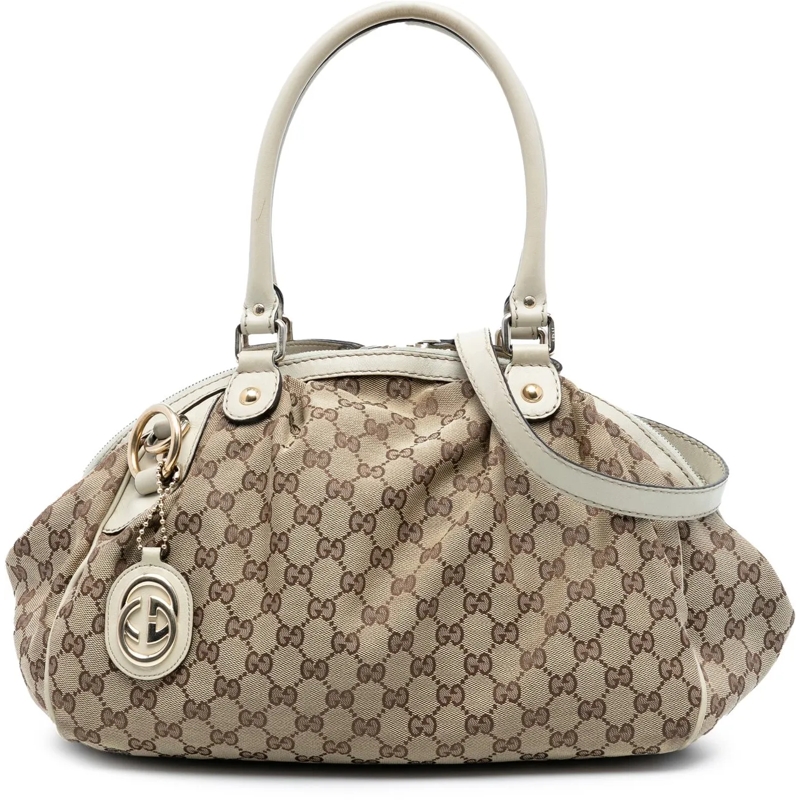 Gucci Schultertasche GG Canvas Sukey Satchel braun