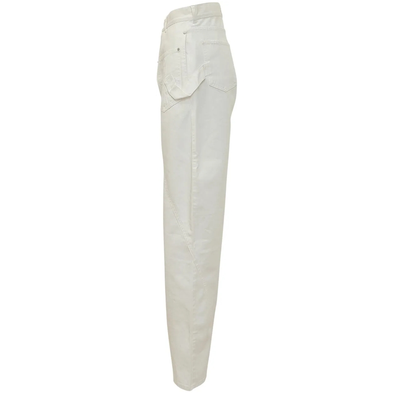 J.W.Anderson Pantalon Pantaloni Wide Leg con Tasca Applicata weiß(Image 3)