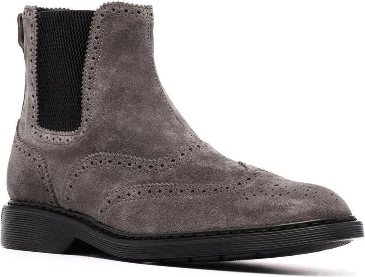 Thumbnail - Hogan Stiefel - Stivaletto Hogan con elastici in suede grigio - Gr. UK_6 - in Grau - für Damen