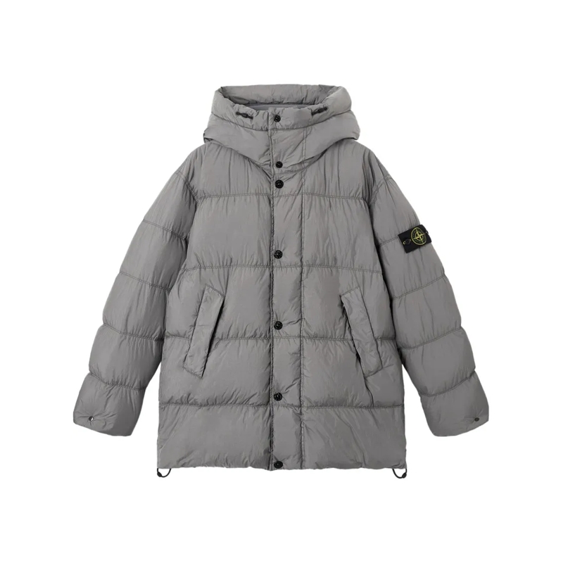 Stone Island Doudoune High-Collar Puffer Jacket Grey