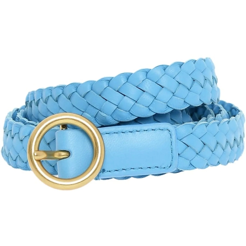 Bottega Veneta Ceinture tissée Intrecciato Nappa Leather Belt blau