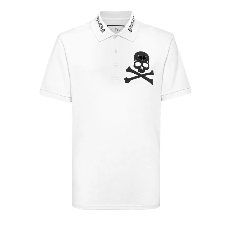 Philipp Plein Poloshirt Polohemd Skull weiss