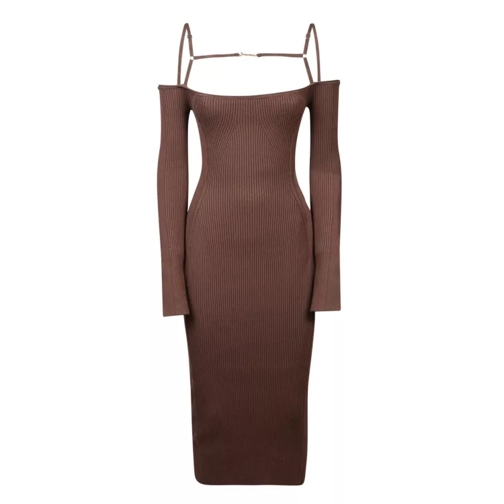 Jacquemus Fitted Lingerie Dress Brown 