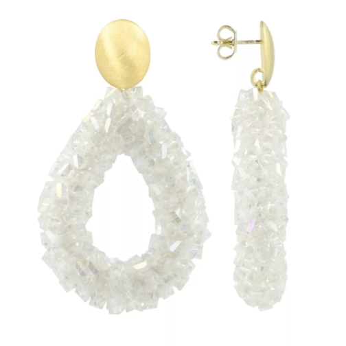LOTT.gioielli CE GB Drop L Raw  White Crystal Drop Earring