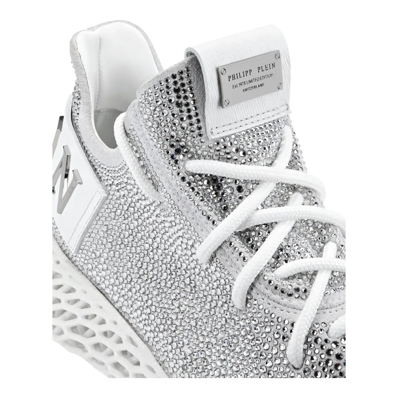 Philipp Plein Low-Top-Sneaker Runner Sneaker Skeleton Mit Schmucksteinen silber(Image 4)