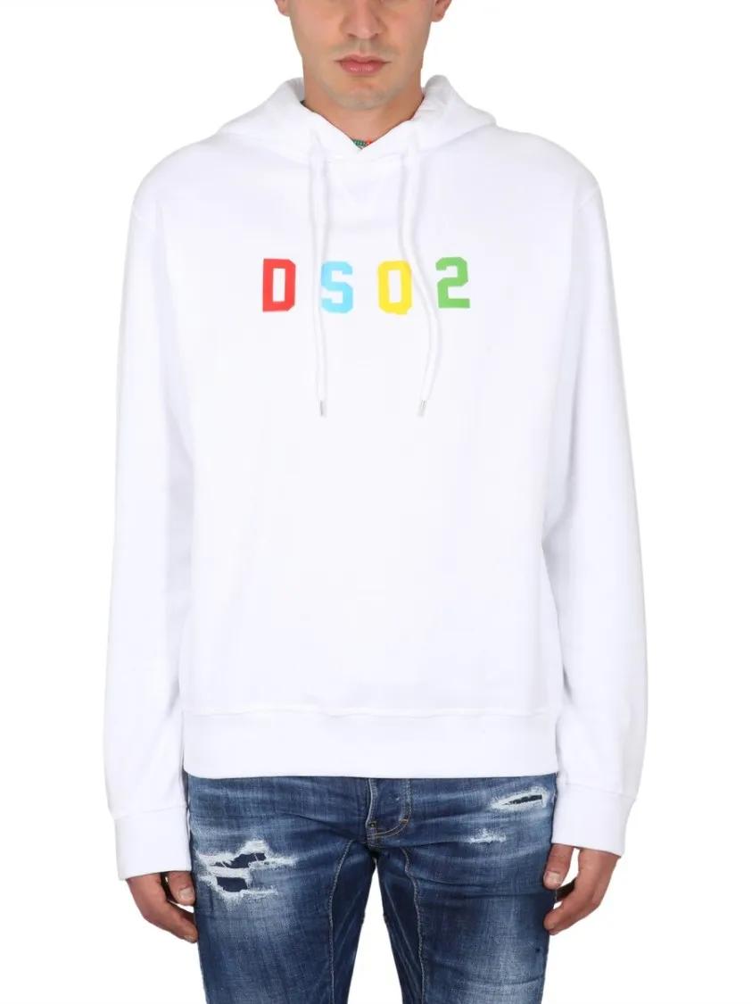 Thumbnail - Dsquared2 - Relaxed Fit Cotton Sweatshirt - Größe S - weiß