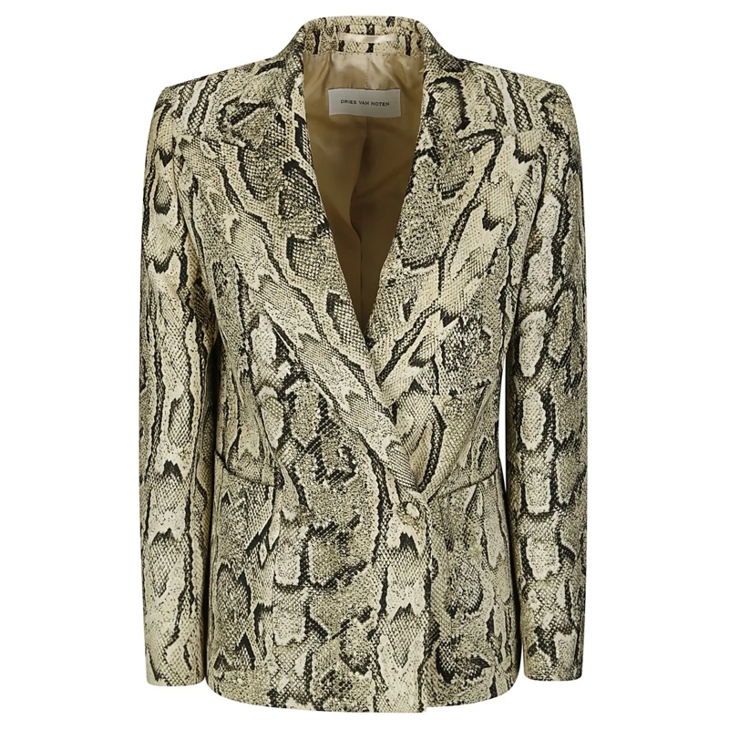 Dries Van Noten Blazer Snakeskin Blazer With Peak Lapels Animal