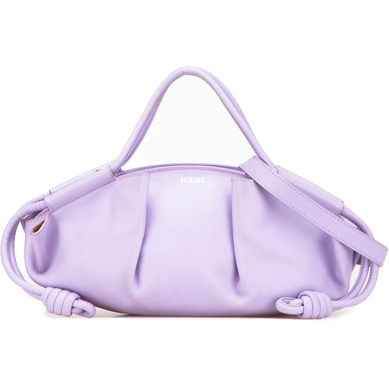Loewe Schultertasche Small Shiny Calfskin Paseo Satchel lila