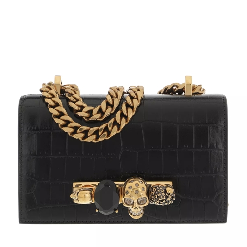 Alexander McQueen Mini Jewelled Satchel Ottone Black Crossbody Bag
