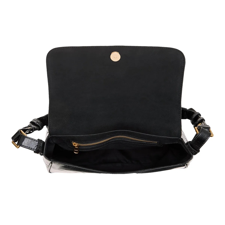 Sac Banane Zadig & Voltaire Vintage Cuir Vernis Noir - Anse Coton - Neuf Sans étiquette