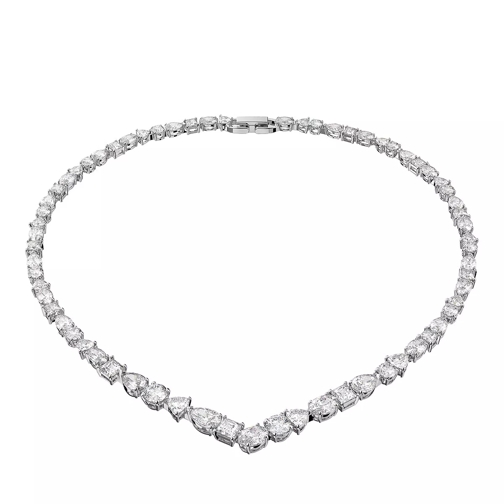 Swarovski Tennis Deluxe V Mixed cuts Rhodium plated Silver Collier court