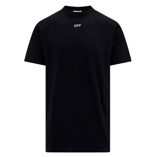 Off-White Black Cotton T-Shirt With Logo Print Black T-shirts
