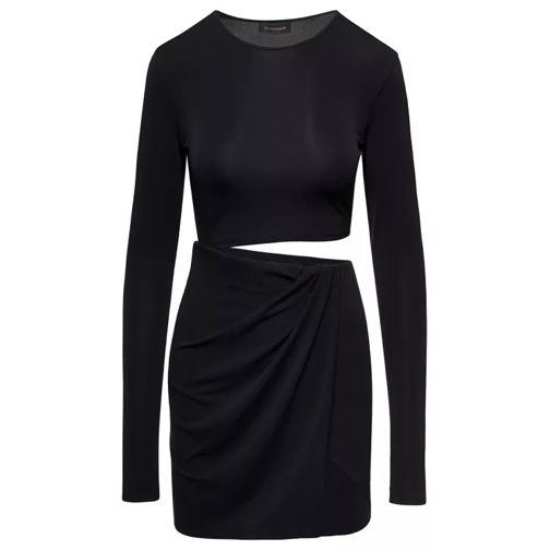 Andamane Black Asymmetric Cut-Out Minidress In Polyester Black 