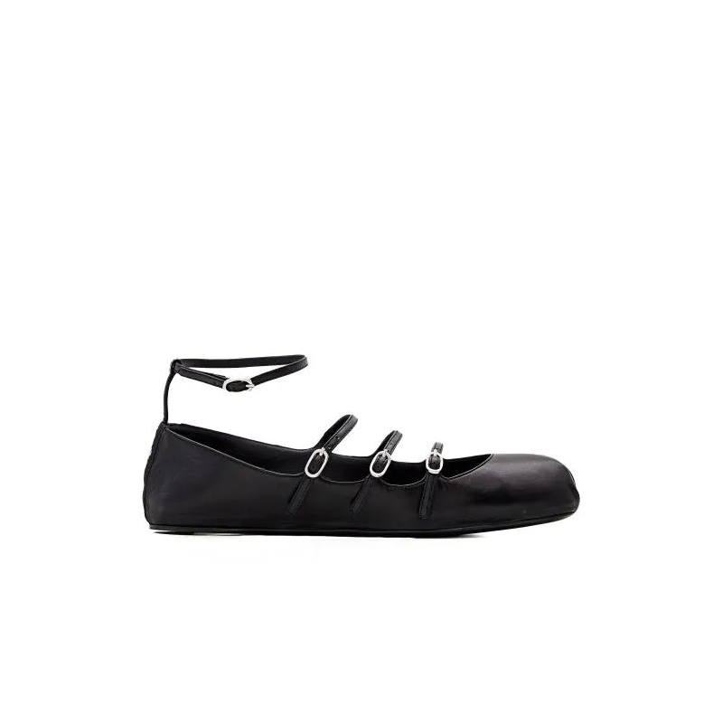 Alexander McQueen Ballerinas Leather Ballerina Flat Black