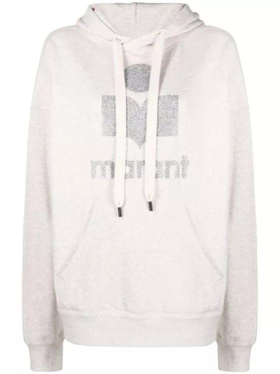 Etoile Isabel Marant - Logo-Print Light Grey Hoodie - Größe 36 - gray