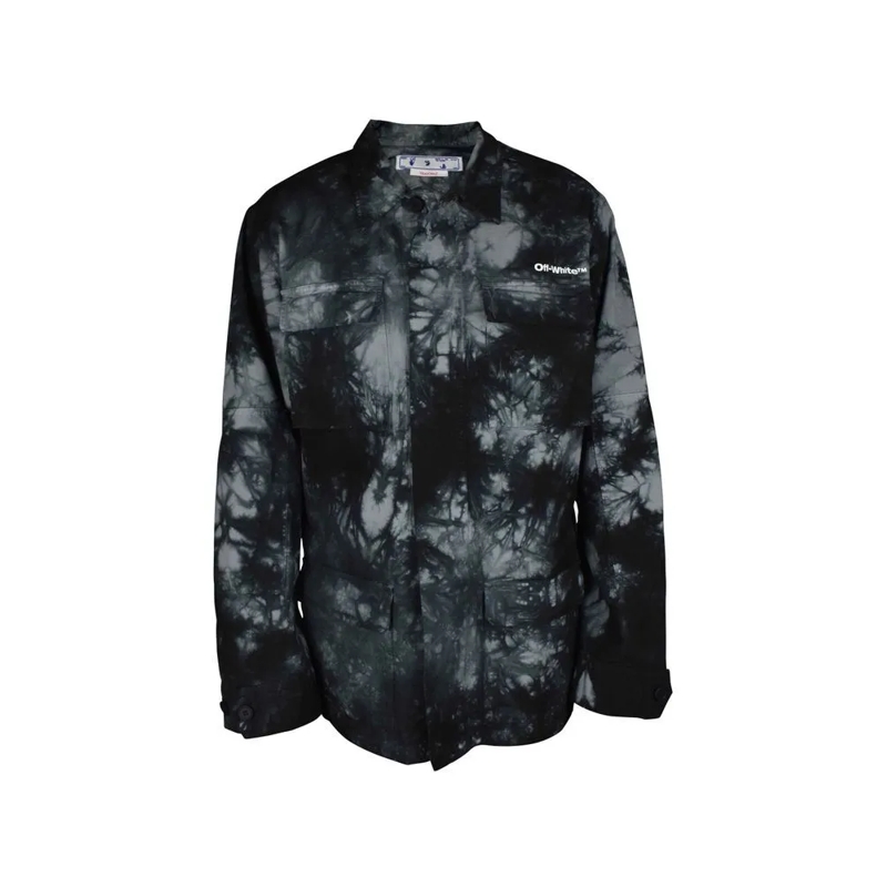 Off-White  Tie-Dye Grey Arrow Jacket With Iconic Logo Black