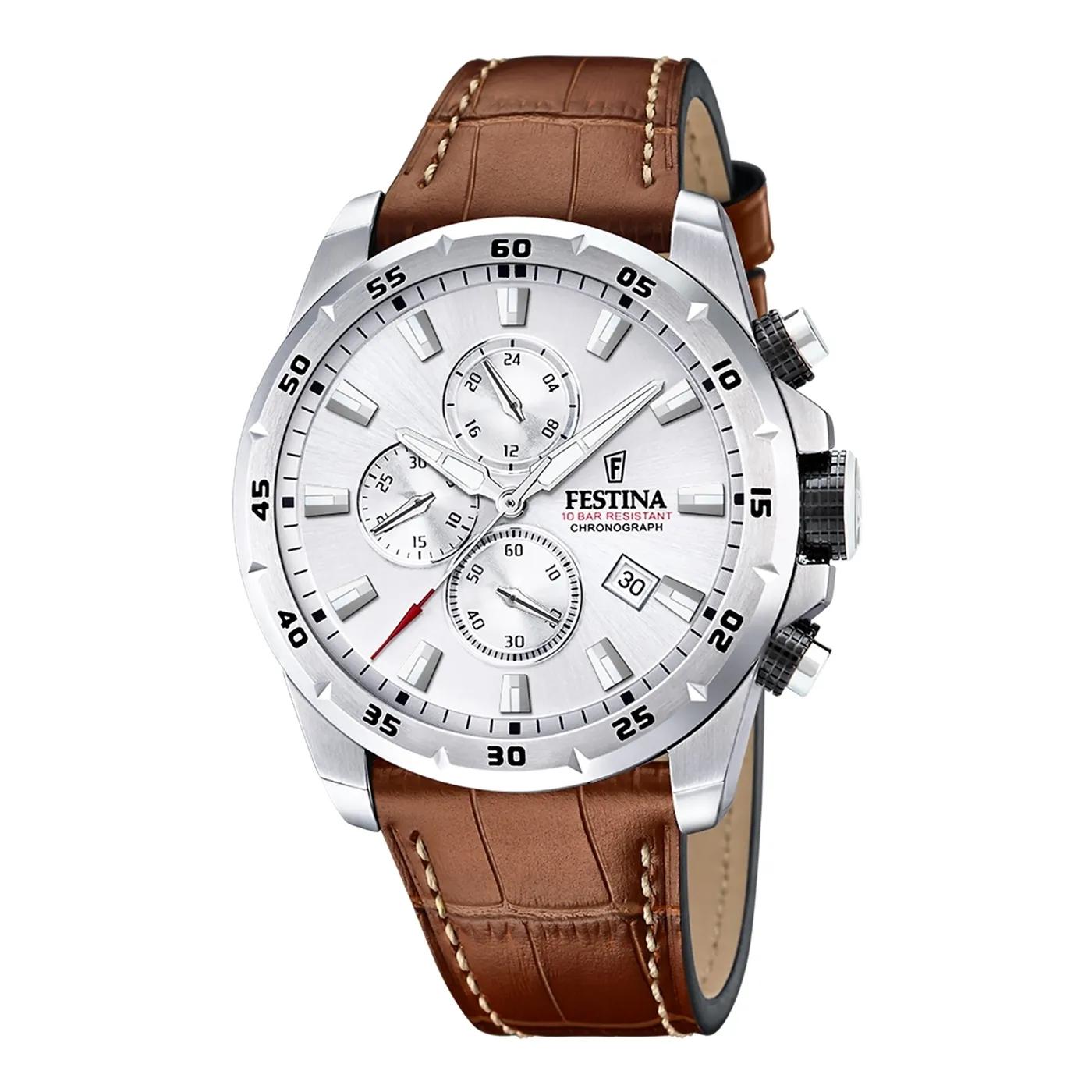 Festina Uhren - Festina Timeless Chrono herren Uhr Braun F20692/1 - Gr. unisize - in Silber - für Damen