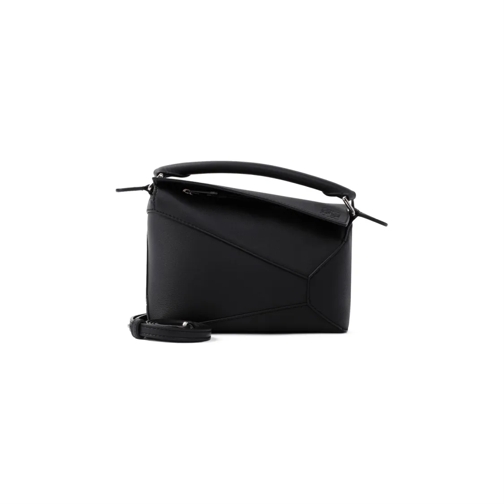 Loewe Black Puzzle Edge Leather Mini Bag Black Axelremsväska