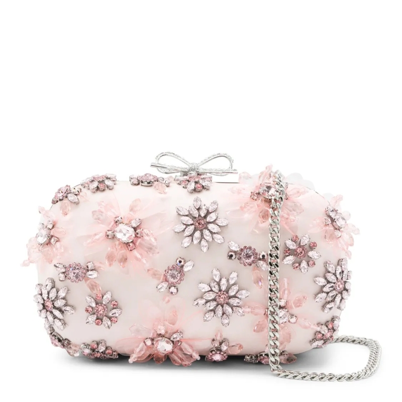 Self Portrait Clutch Pink Embellished Clutch Neutrals