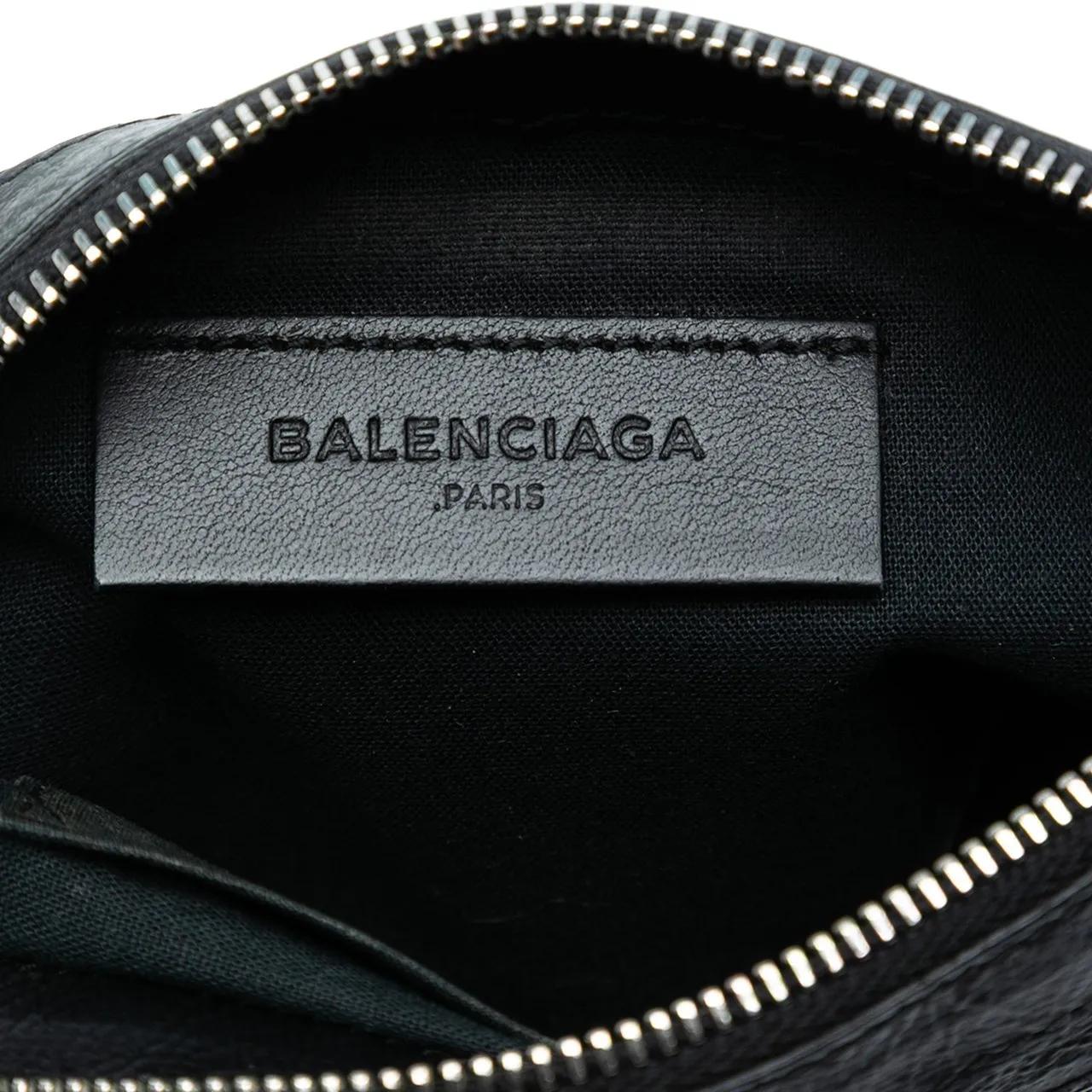 Thumbnail - Balenciaga Kosmetiktaschen - Lambskin Motocross Classic Clip Zip Pouch - Gr. unisize - in Schwarz - für Damen