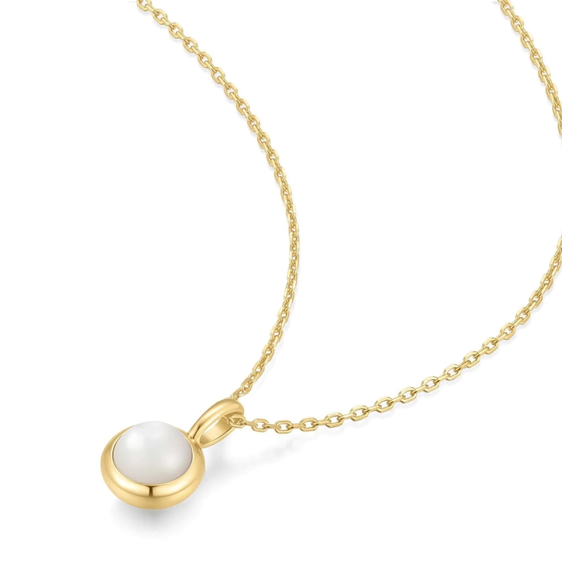 Ania Haie Mittellange Halskette 925er Sterlingsilber Mother of Pearl gold(Image 4)