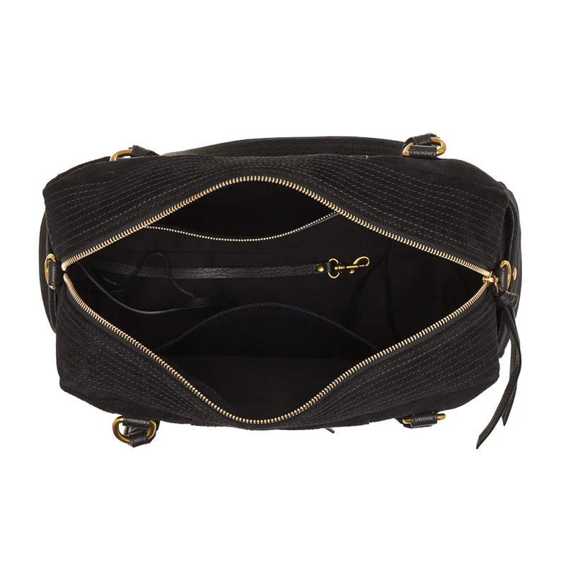 Jerome Dreyfuss Schultertasche Lucky Bowling Split Suede Noir(Image 6)