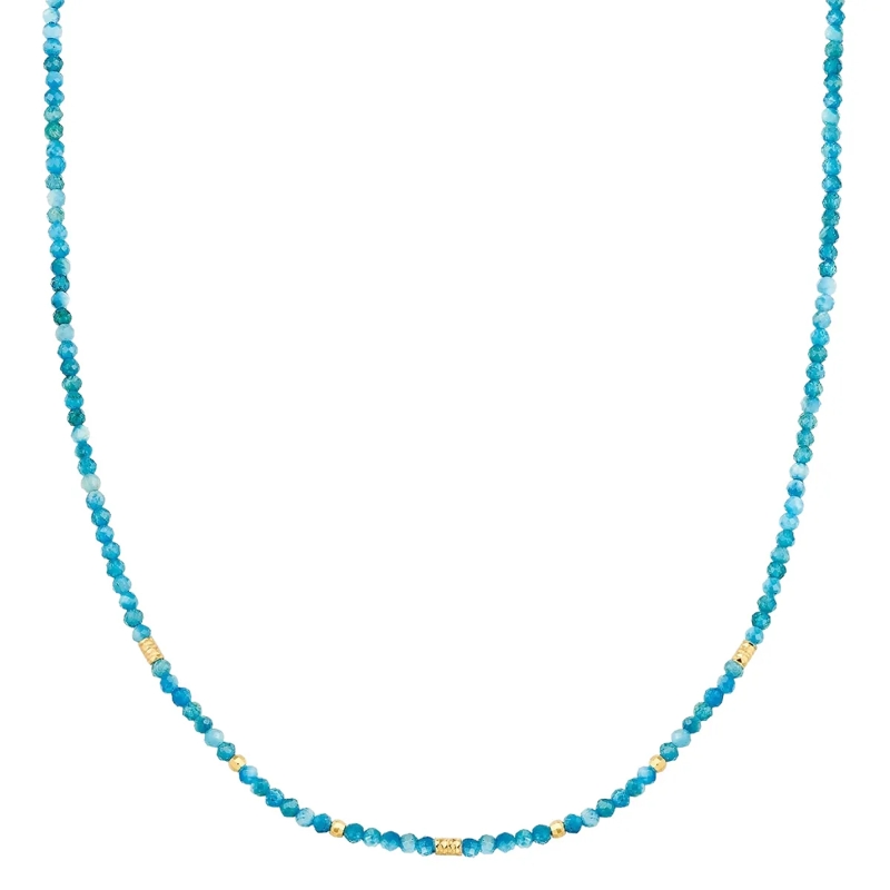 Glanzstücke München Mittellange Halskette Sterling Silber Halskette Apatit gold