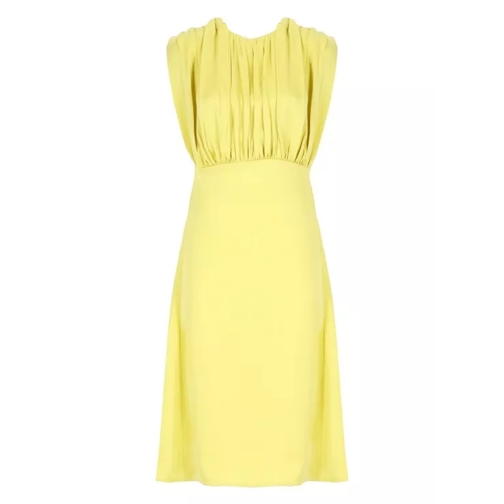 Jil Sander Dress With Draping Yellow 
