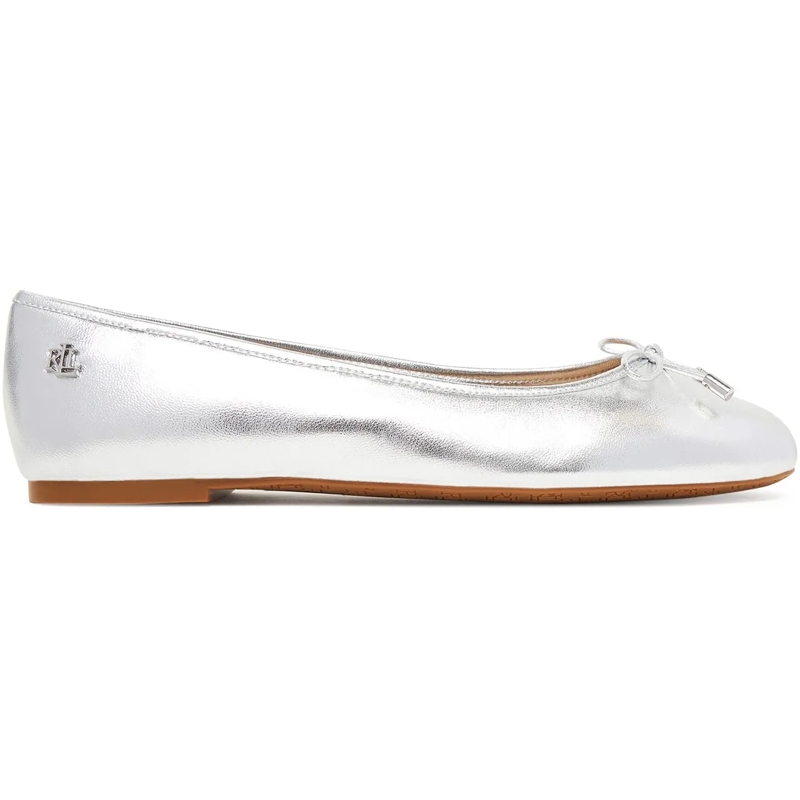 Ralph Lauren Ballerines Flat Shoes Polished Silver silber