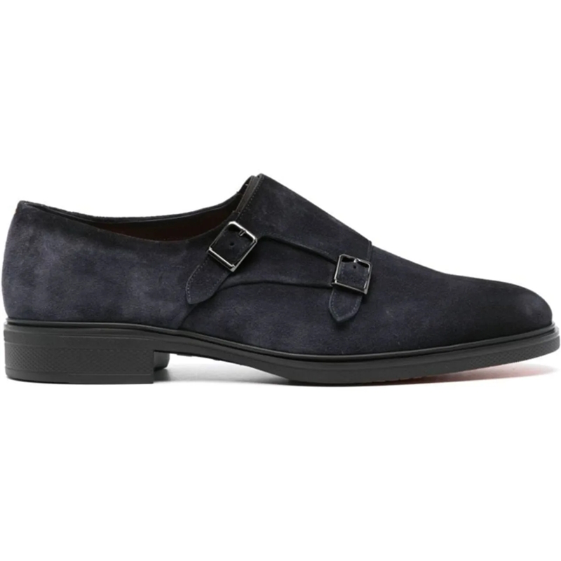 Santoni Loafer Suede Shoes Blue (Image 3)