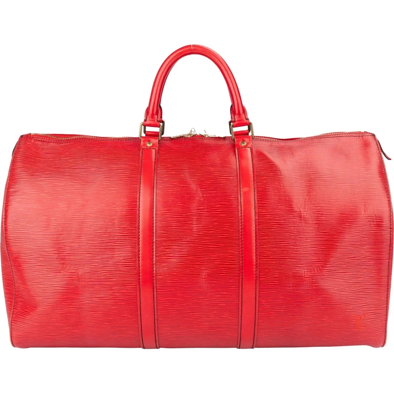 Louis Vuitton Schultertasche Louis Vuitton Rouge Epi Leather Keepall 50 rot