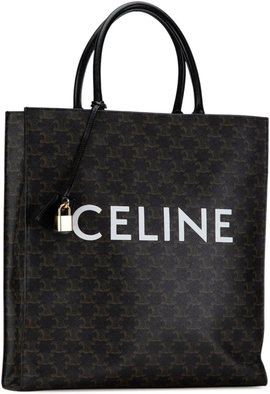 Celine Shoppers Large Triomphe Cabas Vertical Tote in zwart