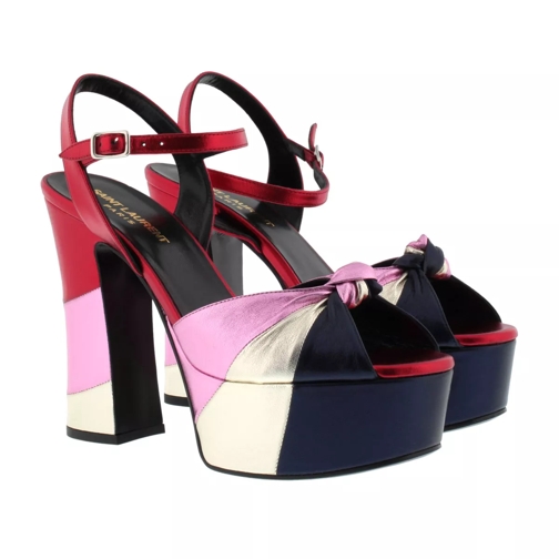 Saint Laurent Candy 80 Platform Sandals Metallic Pink/Red/Blue/Silver Sandale