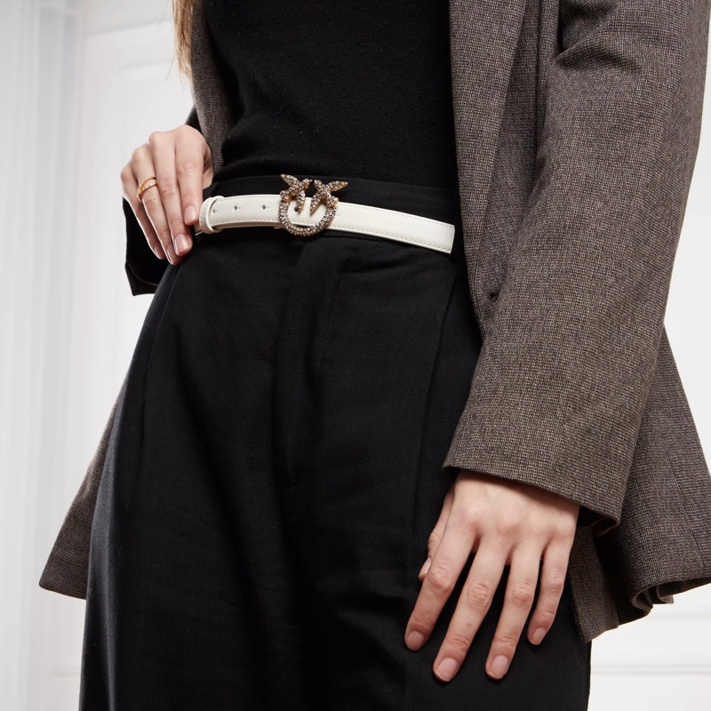 Pinko Dünner Gürtel Love Berry H2 Belt White(Image 2)
