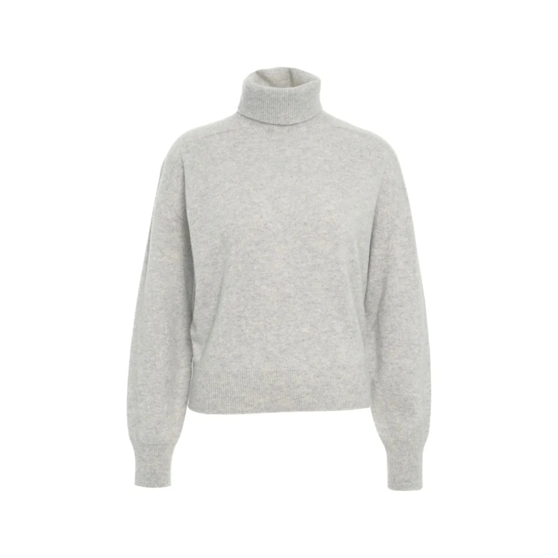 Mvm Trui met col Soft Knit Dolcevita Sweater Grey