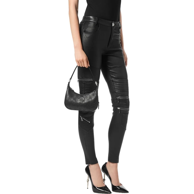 Philipp Plein Schultertasche Umhängetasche Monogram Verziert schwarz(Image 3)