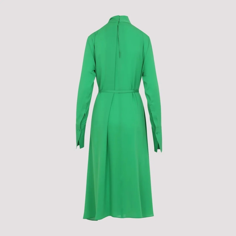 Tom Ford Midi-jurk Midi-Length Silk Dress With Keyhole Detail Green