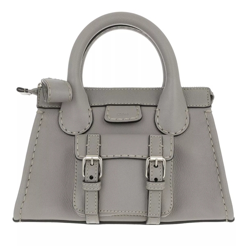 Chloé Edith Mini Bag Leather Cashmere Grey Rymlig shoppingväska