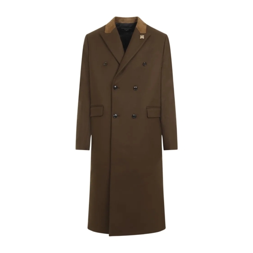 Amiri Dark Brown Wool Db Overcoat Brown Giacca di transizione