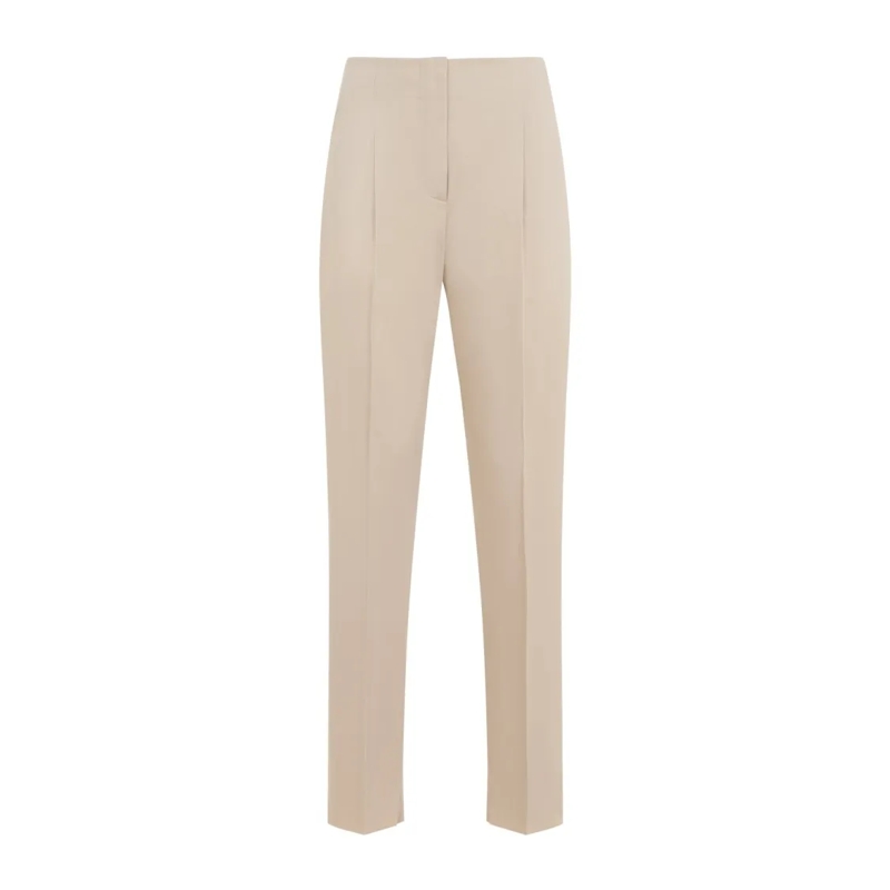 Max Mara  Empoli Beige Cotton Twill Pants Neutrals