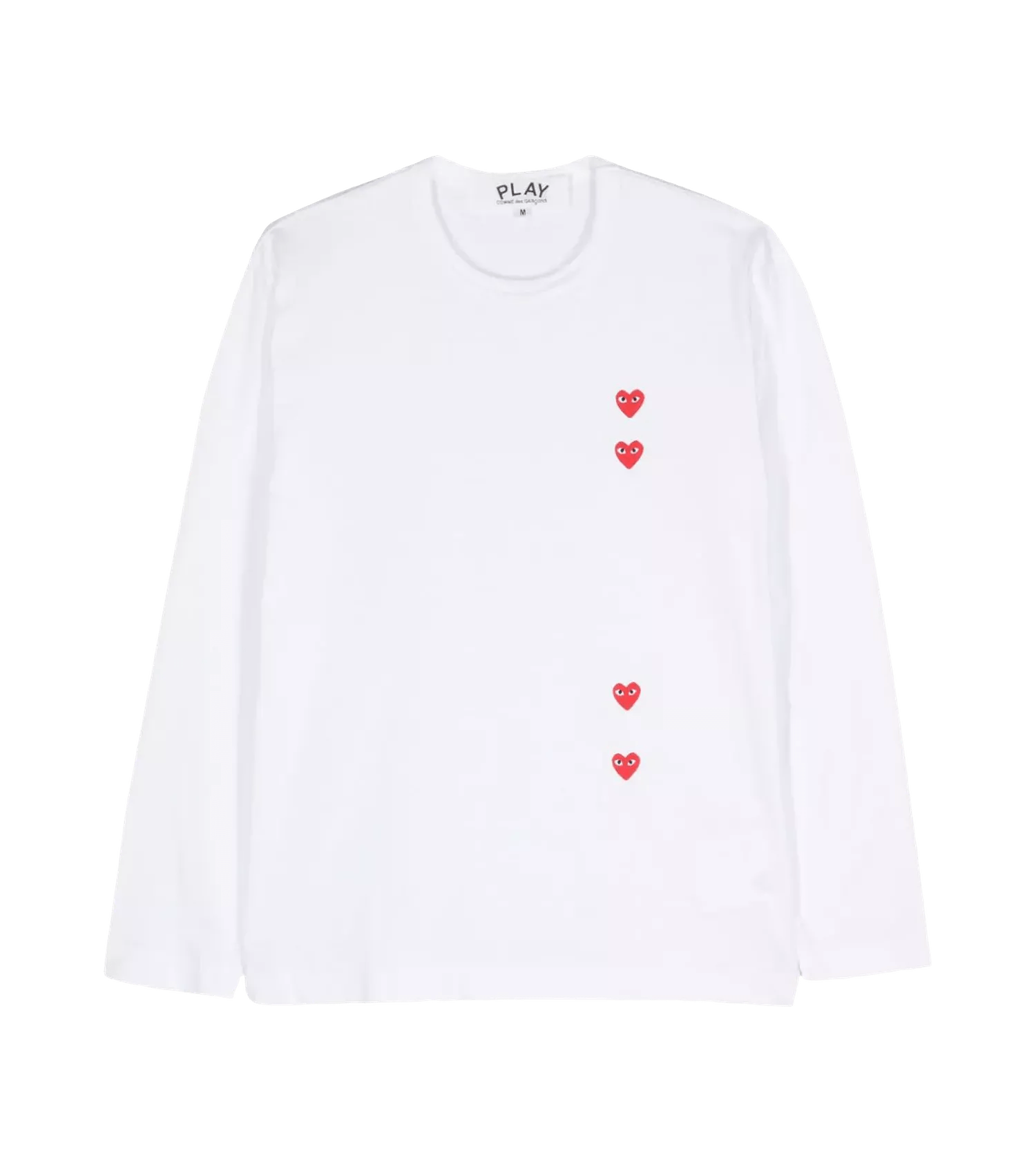 Comme des Garcons Play - Longsleeve mit Herz-Print - Größe XL - white