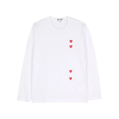 Comme des Garcons Play Longsleeve mit Herz-Print white white 