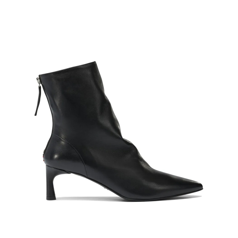 Halmanera Laarzen Pointed Toe Ankle Boots With Slim Kitten Heel And  Black