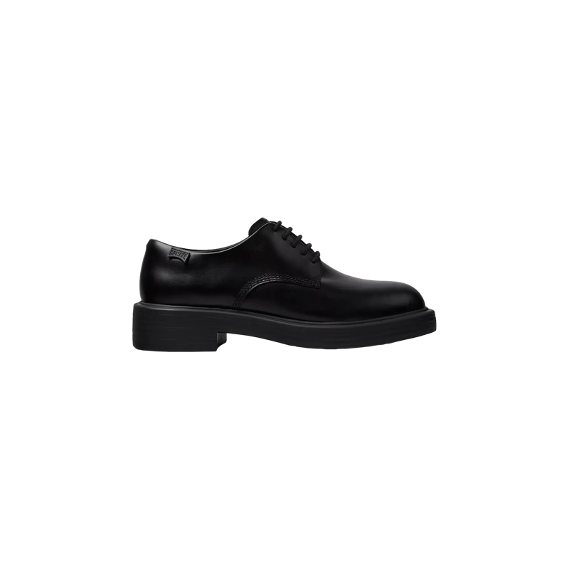 Camper Chaussures à lacets Schwarzer Lederschuh Dean für Damen Campus Negro/Dean Negro Campu