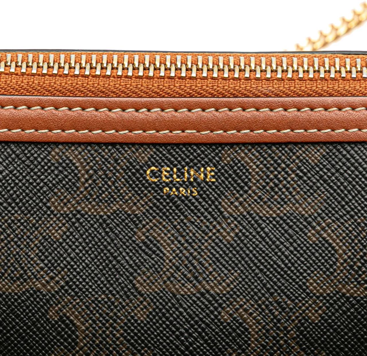 Thumbnail - Celine Hobo Bags - Triomphe Coated Canvas Clutch On Chain - Gr. unisize - in Braun - für Damen