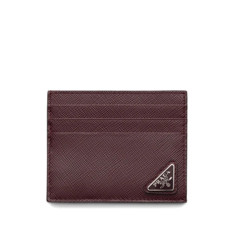 Prada Geldbörse Saffiano Leather Card Holder Burgundy