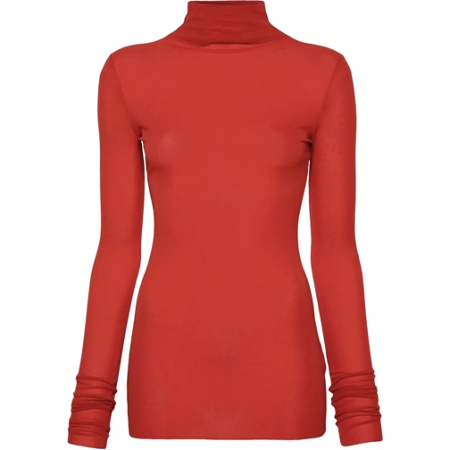 Jil Sander T-Shirts Sheer Top Hn Ls Red rot